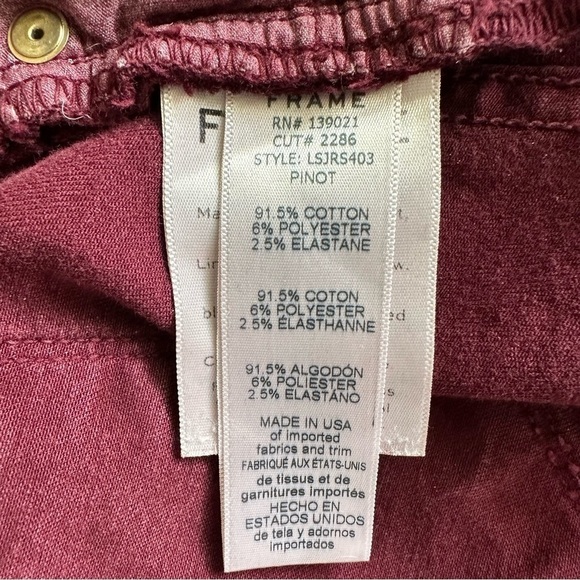rag & bone Womens denim size 29 burgundy high raw hem - Picture 7 of 12